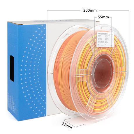 iSANMATE Rainbow PLA+ Filament 1.75mm, Fast Color Change Rainbow Filament 3D Printing Filament, Multicolor Color Changing PLA Filament 1KG Spool (Sunset) iSANMATE