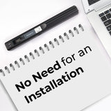 MUNBYN Portable Scanner, Photo Scanner for A4 Documents Pictures Pages Texts in 900 Dpi, Flat Scanning, Include 16G SD Card, Wand Document Reader Uploads Images to Computer Via USB Cable, No Driver MUNBYN