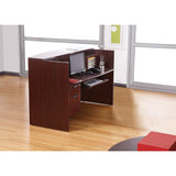 Alera ALE Valencia Series Reception Desk w/Counter,71w x 35 1/2d x 42 1/2h, Mahogany Alera