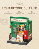 Rolife DIY Mini Building House Miniature Kit-Century Post Office, Miniature Lifestyle Mini Bookshelf Decoration, DIY Hobbies/Gifts for Craftsman (Century Post Office) Rolife