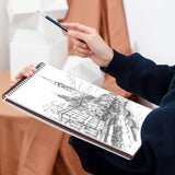 Crehatos 9" x 12" Sketch Book, Top Spiral Bound Sketch Pad, 100 Sheets 68lb/100gsm Drawing Paper, 1 Pack Crehatos