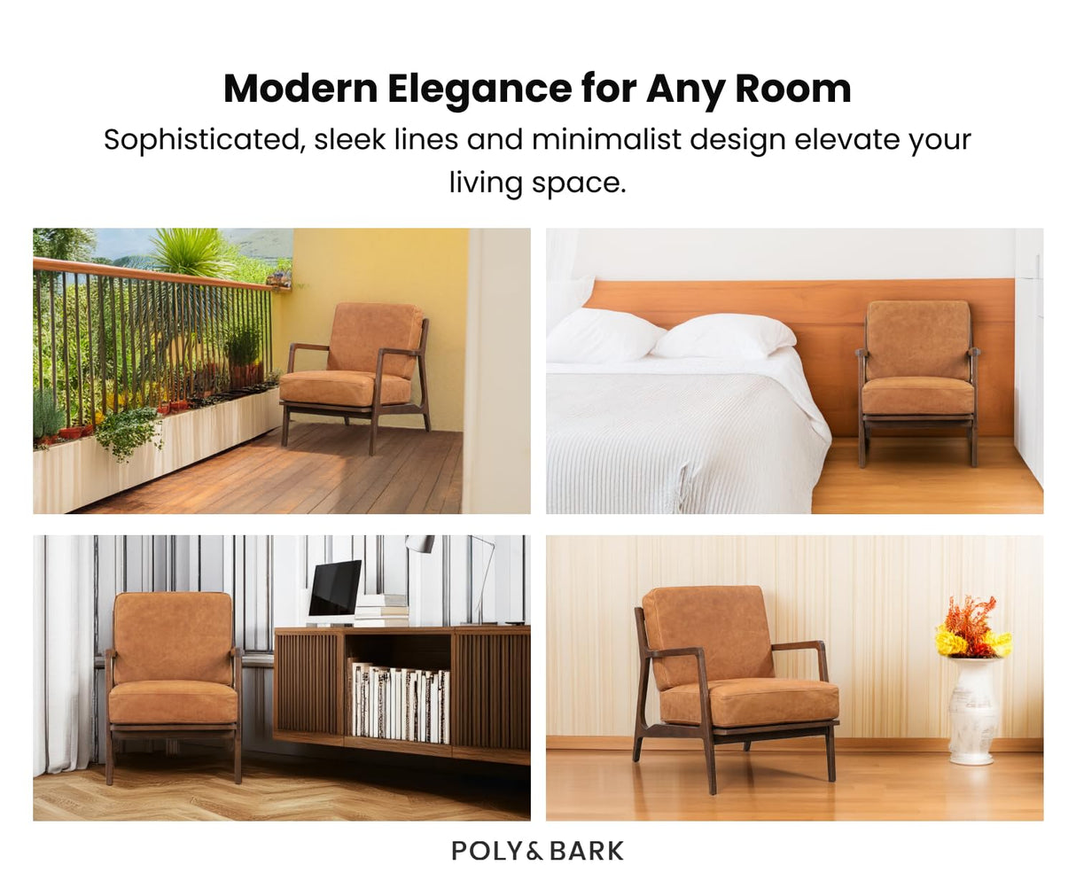 POLY & BARK Verity Lounge Chair, Cognac Tan POLY & BARK