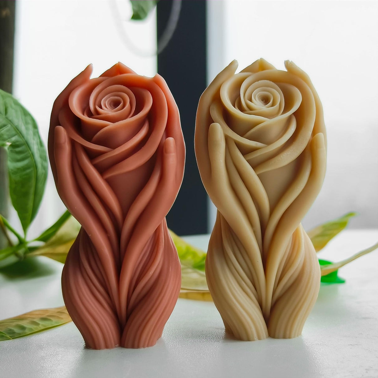 Flower Body Candle Resin Mold - Resin Casting Silicone Molds for Home Decor & Candle Making Wave Spiral Mold ESEDAGE