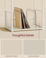 VASAGLE Record Player Stand, 3-Tier Side Table, Vinyl Record Storage up to 100 Albums, End Table for Living Room, Bedroom, Rustic White ULET275W01 VASAGLE