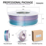 FXAAGFH 1KG 3D Printer Filament 1.75 mm Rainbow Color, Shining 3 D Print PLA Printing Filament +/-0.03mm, 2.2lbs Silk PLA FXAAGFH