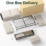 ZINUS Thompson Loveseat / Tufted Cushions / Green Tea Infused Foam Cushions / Tool-Free, Easy Assembly, Beige Zinus