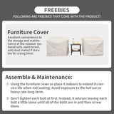 Rattaner Outdoor Furniture Club Chair 3 Pieces Patio Single Sofa Chairs and Glass End Table Outdoor Chairs Set of 2 and SideTable with Anti-Slip Cushions and Waterproof Cover, Khaki Rattaner