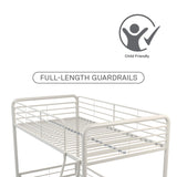 DHP Tommy Twin Metal Loft Bed, Off White DHP