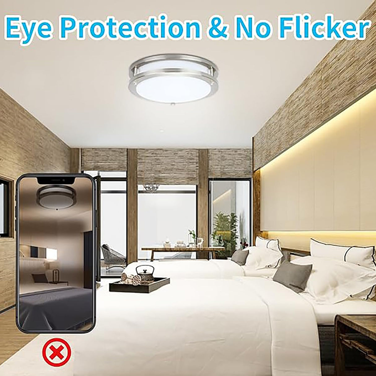 36W Dimmable LED Ceiling Light Fixture, 12 inch Flush Mount Light Fixture, Ceiling Lights for Bedroom, Kitchen, Bathroom, Super Bright 4000 Lumens, 400W Equivalent, 5000K Daylight White Drosbey