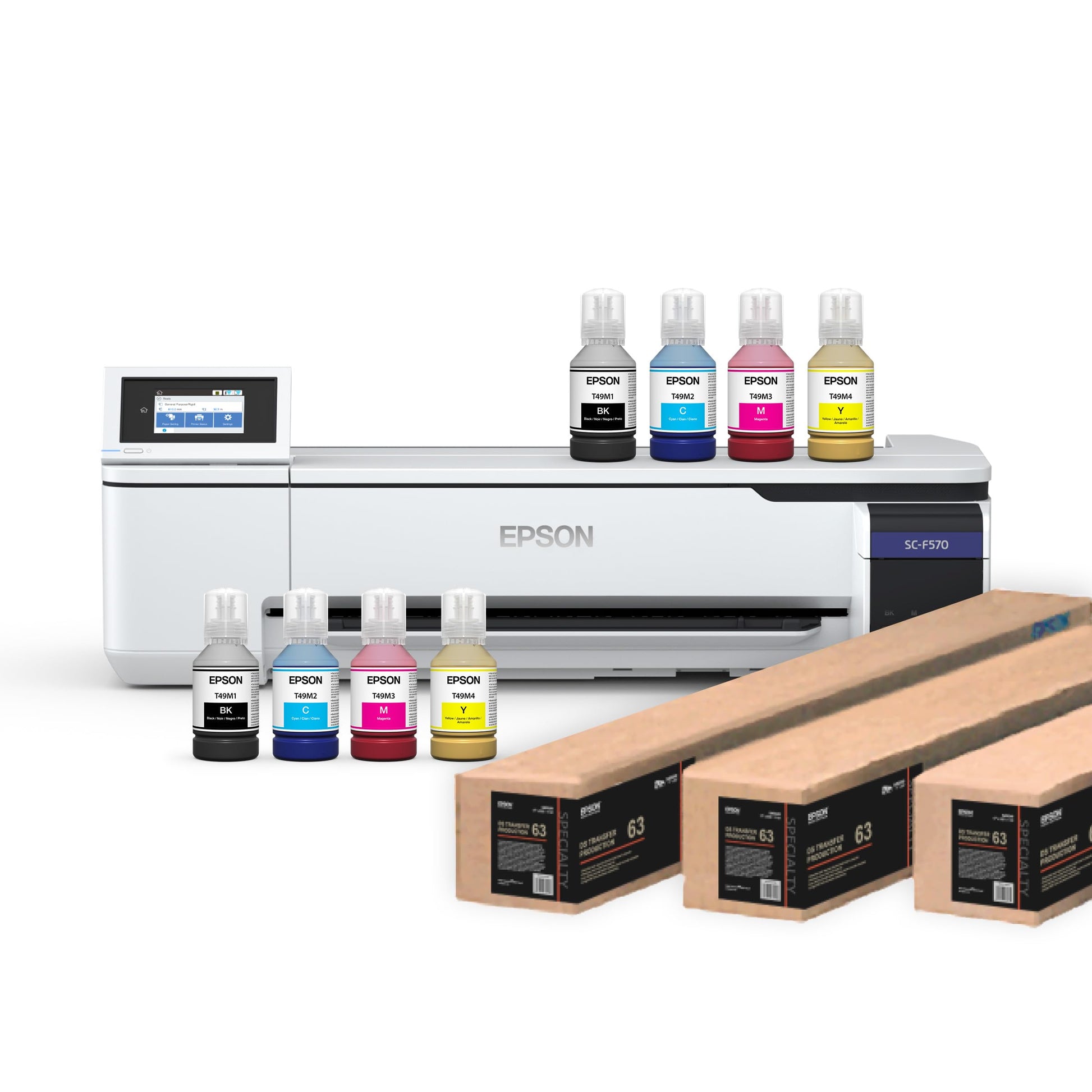 Epson Surecolor F570 Pro 24" Desktop Sublimation Printer, Includes Two Full Ink Sets, User Guide, Sublimation Paper, & Free Remote Install SCF570PE (Printer & Inks) - WoodArtSupply