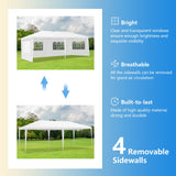 Tangkula 10x20 Ft Canopy Tent, Heavy Duty Party Tent with 4 Removable Sidewalls, Wind Ropes, Ground Stakes, Outdoor White Wedding Tents for Parties, Events, Backyard Tangkula