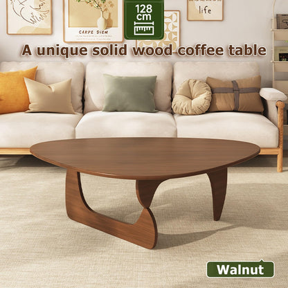 Wooden Mid-Century Modern Coffee Table,Coffee Tables for Living Room,Farmhouse Coffee Table,Simple Center Table,Rounded Corners,Easy Assembly,for Living Room Home Office(Walnut,90x58x40cm)