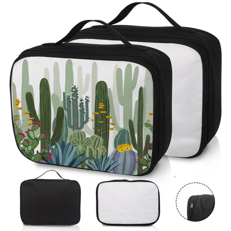 2pcs Sublimation Blanks Makeup Bag,Sublimation Blanks Cosmetic Bag Makeup Bag Bulk Travel Toiletry Bag With Zipper Pouch Insulated Lunch Bag Heat Transfer Removable Sublimation Bags for DIY Craft KKSUBCA