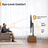 Perlegear Universal Swivel TV Stand for 32–70 inch TVs, Height Adjustable Table Top TV Stand Mount with Tilt, Tempered Glass Base, Holds up to 88 lbs, Max VESA 400x400mm, PGTVS26 Perlegear