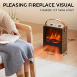Electric Fireplace Heater for Indoor Use, 1500W/750W Space Heater Fireplace with 3D LED Flame, Double Safety Protection, Portable Fireplace Heater for Home Office Christmas Decoration Alpaca