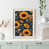 hyzsj Paint by Numbers Kit for Adults with Frame,Sunflowers Paint by Numbers for Adults, Paint by Number with Easel, DIY Paint by Number Kits for Home Wall Decor（11.8x15.7inch hyzsj