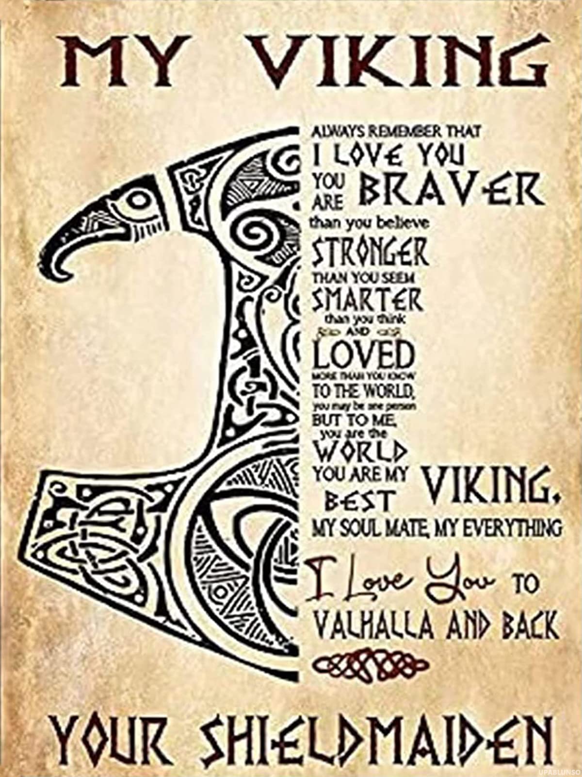 UPABLUNSO My Viking Diamond Painting Kits for Adults, Round Full Drill Diamond Painting Kits, 5D DIY Diamond Art Painting Kits for Home Wall Decor 12x16 inch UPABLUNSO