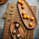 AOOSY Wood Serving Tray, Wooden Serving Platters Set for Serving Food, Fruit, Vegetable, Meat Breakfast Lunch Dinner in Bed Decorative Bread Plates Party Wood Serving Board, Set of 4 AOOSY