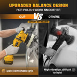 VERVEWAVE Cordless Buffer Polisher Kit for Dewalt 20V Battery (No Battery), 6-Inch Orbital Car Polisher Variable Speed 1800—5500 RPM, 17PCS Polishing Accessories, for Car Polishing/Waxing (Tool Only) VERVEWAVE