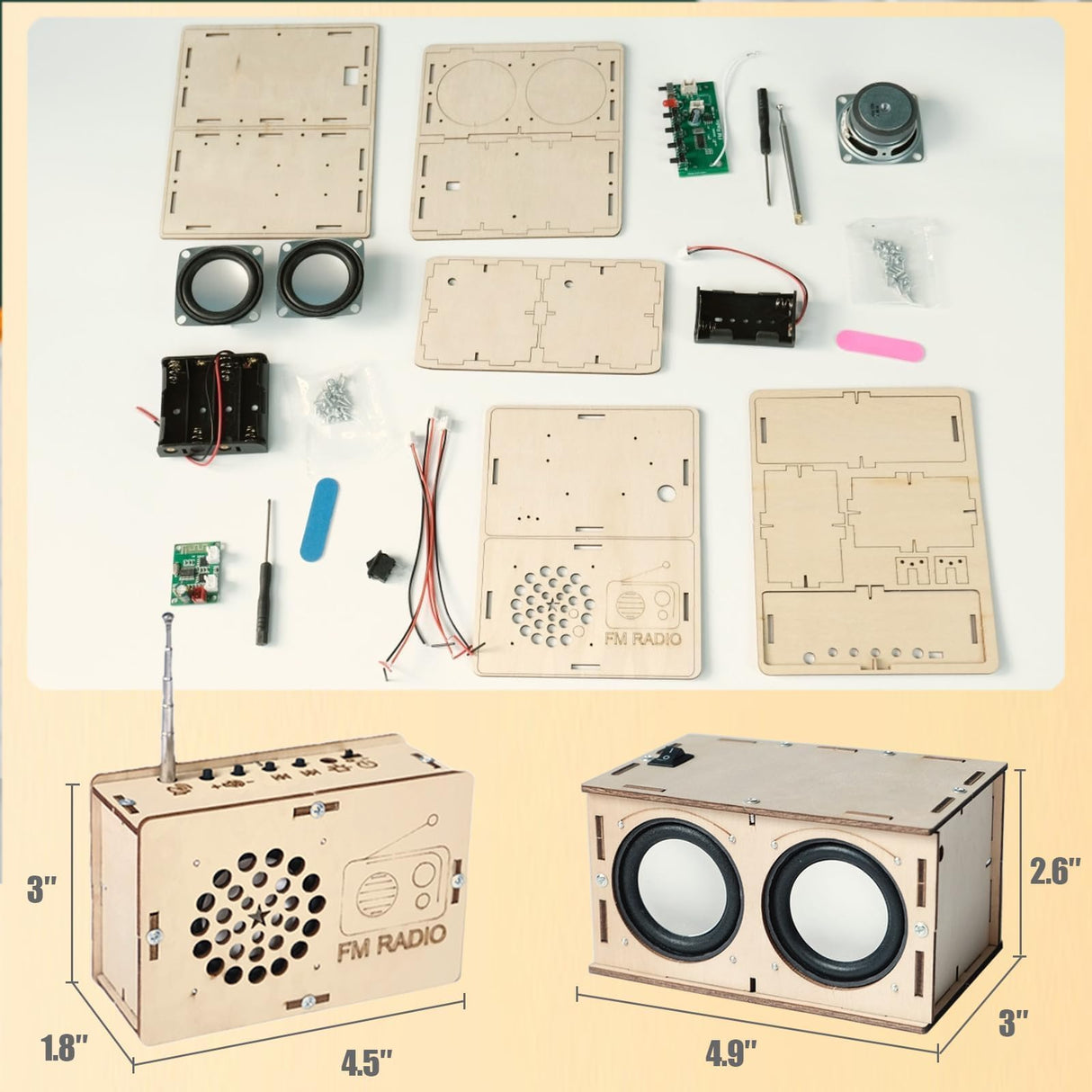 STEM Toys for Boys Girls Age 8-13 8-12 12-14 Build Your Own Speaker Radio Kit Birthday Gifts for 8 9 10 11 12 13 14 15+ Years Old Boys Girls Teens Building Circuits Engineering Kits DIY Science Kits ANNISOKA