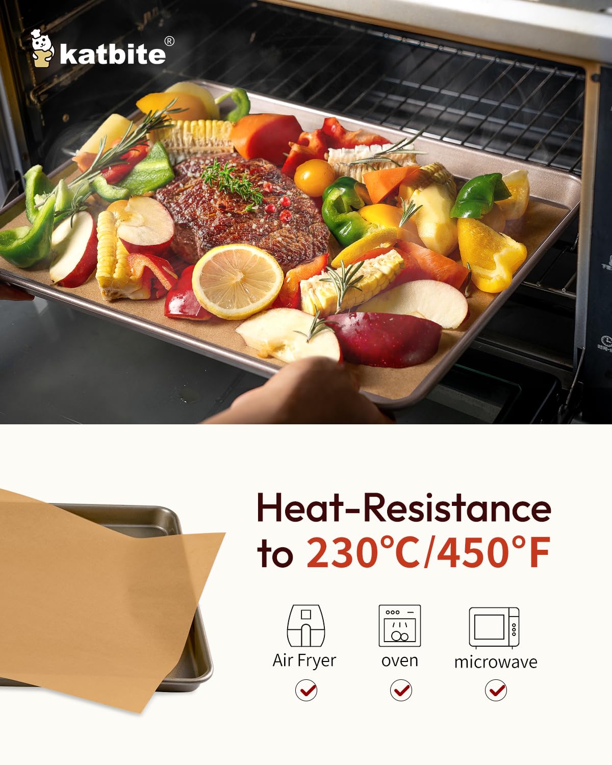 Katbite 200Pcs 9x13 inch Heavy Duty Unbleached Parchment Paper, Parchment Paper Sheets for Baking Cookies, Cooking, Frying, Air Fryer, Grilling Rack, Oven(9x13 Inch) katbite