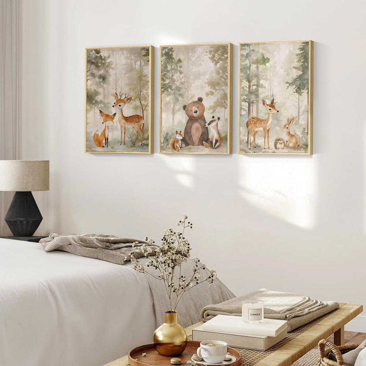 xcemhil 3 Pack Paint by Numbers Kit for Adults, Framed Paint by Number Animals, Fox and Bear Number Painting Kit for Beginners for Gift and Home Wall Decor 8x12 Inch xcemhil