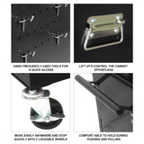 6 Drawer Rolling Tool Chest,Black Large Tall Tool Box with Wheels,Lockable Stand up Toolbox,Metal Garage Tool Cabinets Organizer,Rolling Tool Cart for Workshop Garvee