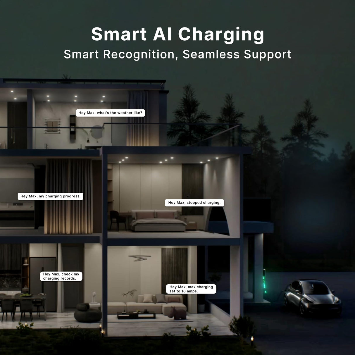 Autel MaxiCharger Home Smart AI Electric Vehicle (EV) Charger, 40 Amp Level 2 Wi-Fi and Bluetooth Enabled EVSE, Indoor/Outdoor Car Charging Station, with in-Body Holster and 25-Foot Cable（14-50 Plug） Autel