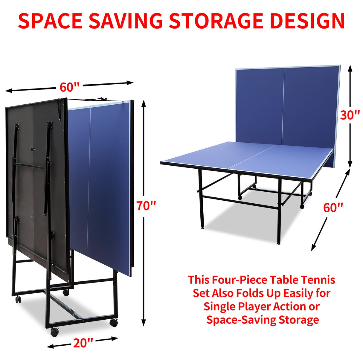 AOKUNG Professional MDF Indoor Table Tennis Table with Quick Clamp Ping Pong Net (Straight Legs) with 2 Rackets and 3 Balls AOKUNG