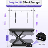 Flying Pig Ultimate Heavy Duty Dog Grooming Table – Hydraulic Lift, Adjustable Height, Non-Slip Surface, Professional Dog & Cat Grooming Arm, Stable & Safe Design for Home and Salon Use -Black Flying Pig Grooming