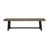 Christopher Knight Home Toby Outdoor Acacia Wood Bench, Sandblast Gray Finish and Black Christopher Knight Home