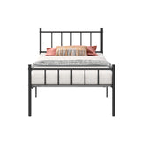 HAFENPO Twin Size Platform Bed Frame - Black Metal Bed Frame,Heavy Duty Base with Headboard and Footboard,Steel Slat Support,No Box Spring Needed,Easy to Assemble,Suitable for Bedrooms HAFENPO
