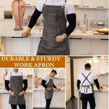 BLIRITEL Canvas Work Aprons for Men with Tools Pockets,Heavy Duty Adjustable Tools Apron, Woodworking Apron for Carpenters Mechanic (Grey) BLIRITEL