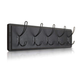 HBCY Creations Black Rustic Coat Rack Wall Mount with 5 Hooks, Solid Pine Wood 24 inch Wall Hooks for Entryway, Mudroom, Hallway, Bathroom - Vintage Farmhouse Style Wall Mounted Towel Rack HBCY Creations