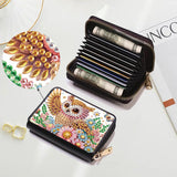 JZHYOAN Diamond Art Card Holder Wallet, DIY Special Pattern Credit Card Holder Zipper Business Small Wallet Coin Purse Keychain for Adults Woman Man Woodpecker JZHYOAN