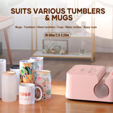 HTVRONT Auto Tumbler Heat Press Machine - Mug Heat Press Heat Up Fast & Even, Professional Tumbler Press High-Security for 2.95-3.18inch Sublimation Tumblers, Cups, Glasses and Mugs (Pink) HTVRONT