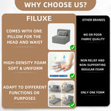 FILUXE Convertible Folding Sofa Bed - Sleeper Chair with Pillow, Modern Linen Fabric Floor & Futon Couch, Foldable Mattress for Living Room/Dorm/Guest Use/Home Office/Apartment, Single Size Light Gray FILUXE