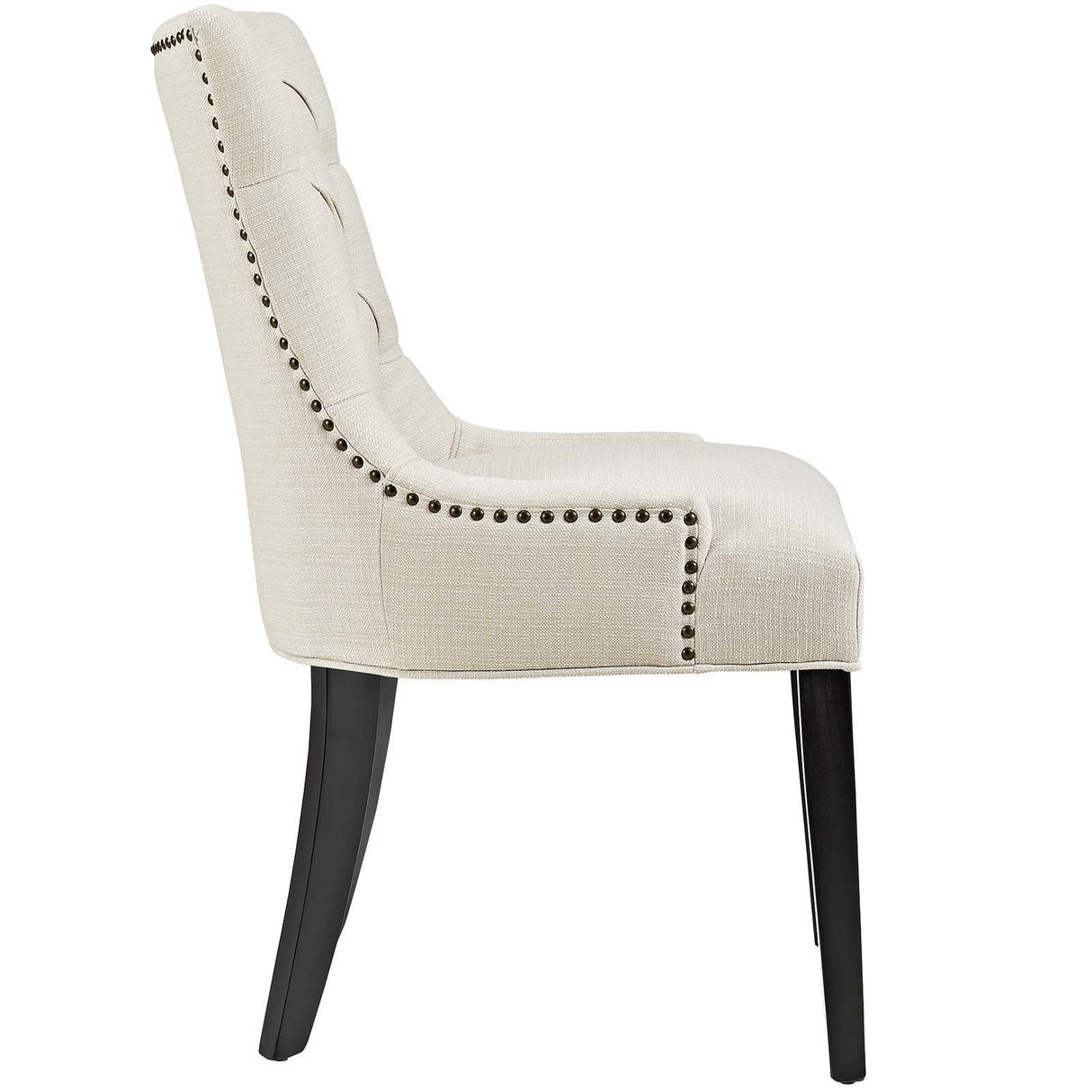 Modway Regent Modern Elegant Button-Tufted Upholstered Fabric with Nailhead Trim, Dining Side Chair, Beige Modway