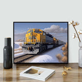KAYEIUU 5D Retro Train Diamond Painting Kits Animated Train in The Mountains for Adults, DIY Full Drill Crystal Arts and Crafts, Home Wall Decor Gifts 12x16inch KAYEIUU