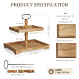 Boiarc Rustic Wooden 2 Tiered Tray Stand, Farmhouse Tiered Serving Tray Decor, Rectangle Wood Display Stands for Food Fruits Cupcake and Seasonal Festive Decorations (Brown) Boiarc