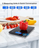 Large Digital Kitchen Scale, Drcowu 15kg Food Kitchen Scales for Baking, Cooking, Keto and Meal Prep, Food Weight Scale with 1g Accuracy and LCD Display, Easy to Read, Grams and Oz (Black) Drcowu