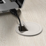 Bush Furniture Lennox Farmhouse Desk with Hutch and Keyboard Tray | Computer Table for Home Office, 60W, Linen White Oak Bush Business Furniture