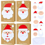 Dispowreath 24 Pcs DIY Christmas Card Making Kits with Envelopes DIY Christmas Craft Make Your Own Santa Claus Greeting Card Making Supplies for Holiday Xmas Party Decoration Favor Dispowreath