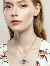 Junkin 24 Pcs Sublimation Rhinestone Trays Pendant Set, Including 6 Double Sided Blank Rhinestone Bezel Trays, 6 Pcs Thick Chains with 12 Sublimation Discs for Making (White) Junkin