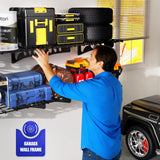 CVGFDR 2x6ft Garage Wall Shelving, 600BLS Heavy Duty Garage Shelving Wall Mounted, Floating Shelves, Storage Shelves, Easy Assembly Pallet Racking, Metal Rack for Kitchen, Basement, Black CVGFDR