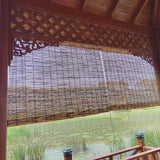 Cordless Roller Shades, Bamboo Outdoor Roller Blinds Privacy 29" 33" 45" 57" 63" 37" 84" Blackout Roll up Window Blind with Thermal Insulated for Porch, Patio, Kitchen Translucent (Size : 61x72in(WxH SAVYS