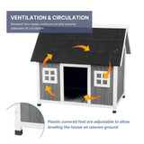 TRIXIE Natura Barn Style Dog House – Dog House for Medium Dogs with Weatherproof Sealer & Peaked Roof, Wooden Dog House with Adjustable Legs for Small to Medium-Sized Dogs – 41 x 27.75 x 36 in TRIXIE