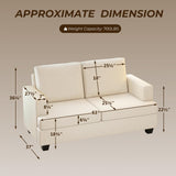 Furnimart 63" Loveseat Couch, Beige Chenille Sofa, Modern Deep Seat Sofas for Living Room, Comfy Love Seat Couches for Small Spaces, Removable Sofa Cover, Small Two Seater Couch for Bedroom, Office Furnimart