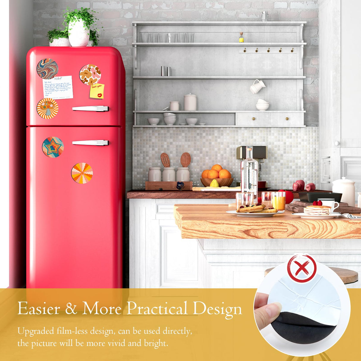 ZYNERY Sublimation Magnet Blanks 3x3 inch, 30Pcs Sublimation Blank Fridge Magnets Printable Photos, Personalized Sublimation Magnets for Refrigerator Decoration, Kitchen, Office, Wall ZYNERY