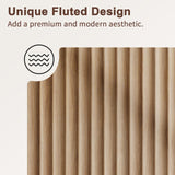 Memobarco Fluted Buffet Cabinet with Storage Accent Sideboard,Modern Credenza with 4 Doors & Adjustable Shelves,Wood Coffee Bar Table Console for Dining Room Kitchen Living Room Entryway,Natural Oak Memobarco